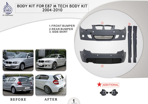 A.1 BODYKIT FOR E87 M TECH BODYKIT 2004-2010 for BMW 1 Series E87 (2004-2007) models
