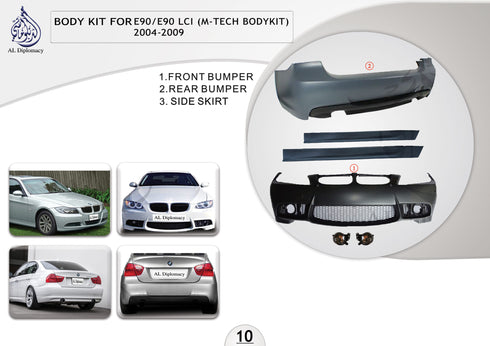 B.10 BODYKIT FOR E90 E90 LCI M TECH BODYKIT 2004-2009 for BMW 3 Series E90 (2005-2011) models