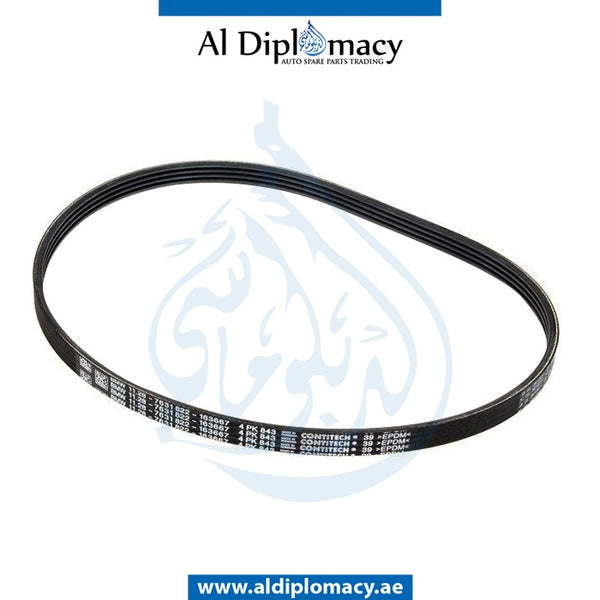 RIBBED V-belt 4PK843 for BMW 5 SERIES models, Part Number 11287631822