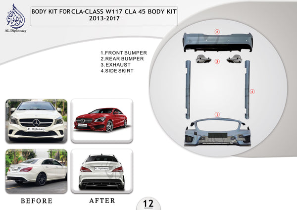 B.12 BODYKIT FOR CLA CLASS W117 CLA 45 BODYKIT 2013-2017 for Mercedes-Benz CLA Class W117 (2013-2022) models