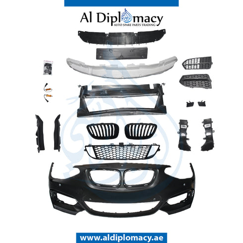 Front Bumper, WITH SENSOR Hole, AND WIPER Hole, WITH Grille, M235 LOOK for BMW 1 Series F20 (2011-2015) models