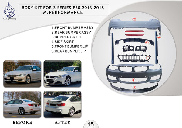 B.15 BODYKIT FOR 3 SERIES F30 2013-2018 M.performance for BMW 3 Series F30 (2011-2015) models