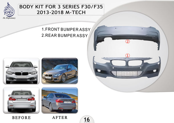B.16 BODYKIT FOR 3 SERIES F30 F35 2013 2018 M TECH for BMW 3 Series F30 (2011-2015) models