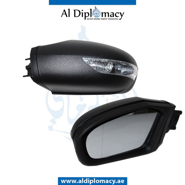 Left Mirror Complete, WITH Cover, AND LAMP for Mercedes-Benz A Class W169 (2004-2012) models, Part Number T-1698100376-C