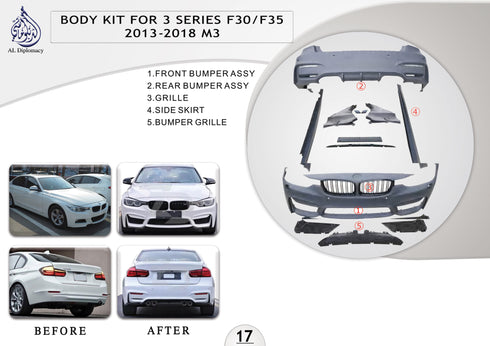 B.17 BODYKIT FOR 3 SERIES F30 F35 2013-2018 M3 for BMW 3 Series F30 (2011-2015) models