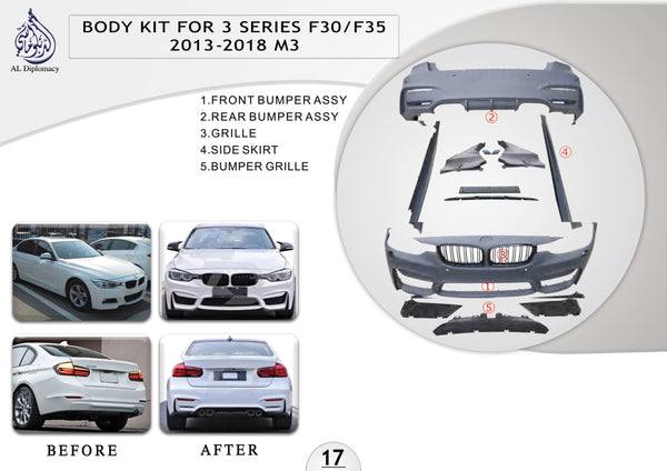 B.17 BODYKIT FOR 3 SERIES F30 F35 2013-2018 M3 for BMW 3 Series F30 (2011-2015) models