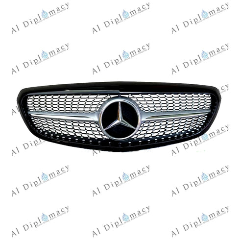 SHOW Grille, DIAMOND Style, CHROME & BLACK for Mercedes-Benz A Class W176 (2012-2018) models, Part Number T-1768802083