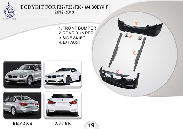 B.19 BODYKIT FOR F32 F33 F36 M4 BODYKIT 2012-2019 for BMW 4 Series F32 (2013-2017) models