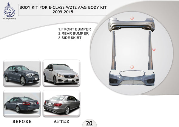 B.20 BODYKIT FOR E CLASS W212 AMG BODYKIT 2009-2015 for Mercedes-Benz E Class W212 (2009-2016) models