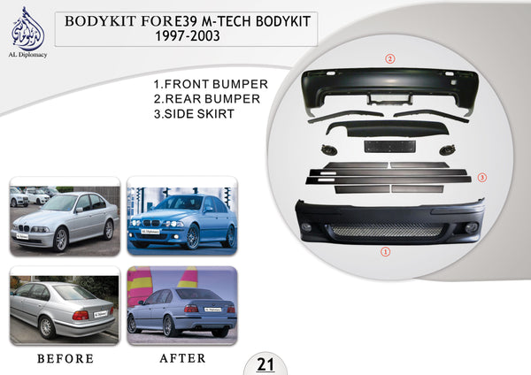 B.21 BODYKIT FOR E39 M TECH BODYKIT 1997-2003 for BMW 5 Series E39 (1995-2003) models