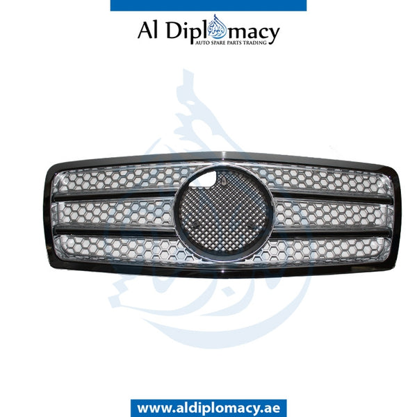SHOW Grille, Silver, 2 LINES for Mercedes-Benz E Class W210 (1996-2002) models, Part Number T-210GRILL-SL(2LINE)