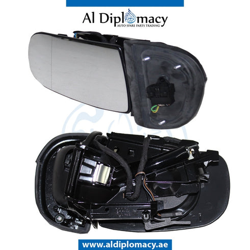 Left Mirror, WITH Glass, WITHOUT COVER for Mercedes-Benz E Class W210 (1996-2002) models, Part Number T-210MIR #11PIN(LH)