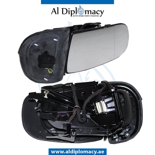 Right Mirror, WITH Glass, WITHOUT COVER for Mercedes-Benz E Class W210 (1996-2002) models, Part Number T-210MIR #11PIN(RH)