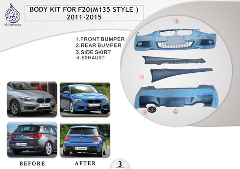 A.3 BODYKIT FOR F20 M135 STYLE 2011-2015 for BMW 1 Series F20 (2011-2015) models