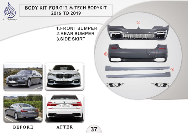 B.37 BODYKIT FOR G12 M TECH BODYKIT 2016 TO 2019 for BMW 7 Series G12 (2015) models