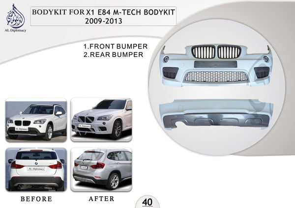 B.40 BODYKIT FOR X1 E84 M TECH BODYKIT 2009-2013 for BMW X1 Series E84 (2012-2015) models
