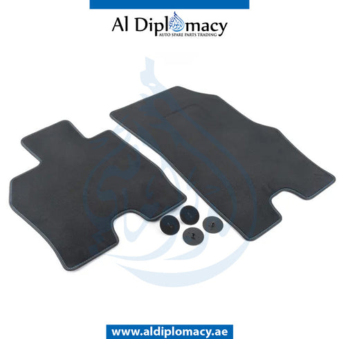 SET OF FLOOR Mats, Velours, LEATHER FRAMED for I8 2014-2018 models, Part Number 51477408649