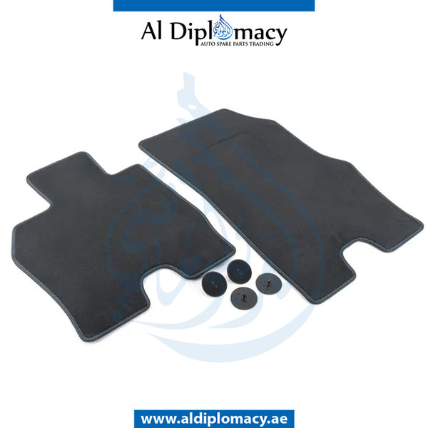 SET OF FLOOR Mats, Velours, LEATHER FRAMED for I8 2014-2018 models, Part Number 51477408649