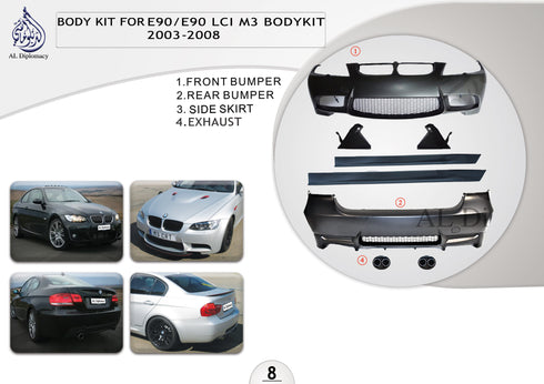 A.8 BODYKIT FOR E90 E90 LCI M3 BODYKIT 2003-2008 for BMW 3 Series E90 (2005-2011) models
