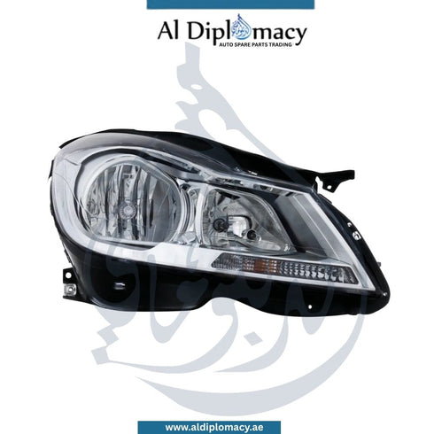 Mercedes-Benz C Class W204 Headlight, Normal, Silver, Right Side - OEM Part Number 2048205059