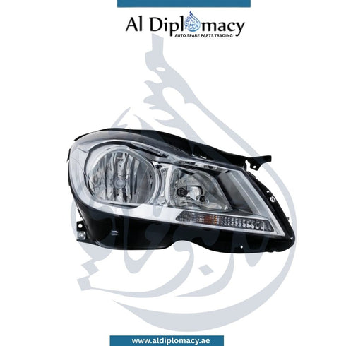 Mercedes-Benz C Class W204 Headlight, Normal, Silver, Right Side - OEM Part Number 2048205059