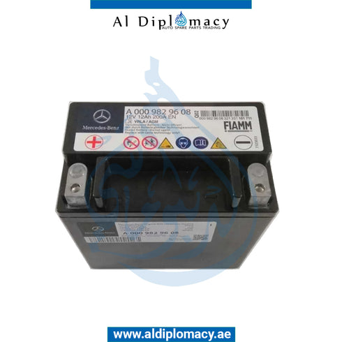 AUXILIARY BATTERY 12V 12AH for A Class 2015-2021 models, Part Number A0009829608 64