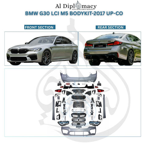G30 Lci M5 Bodykit Fit 2017-Up Complete. Front Bumper, Rear Bumper, Headlight, Stoplight, Side Skirt, Grille, And Exhaust, Bmw 5 Series G30 Models By China