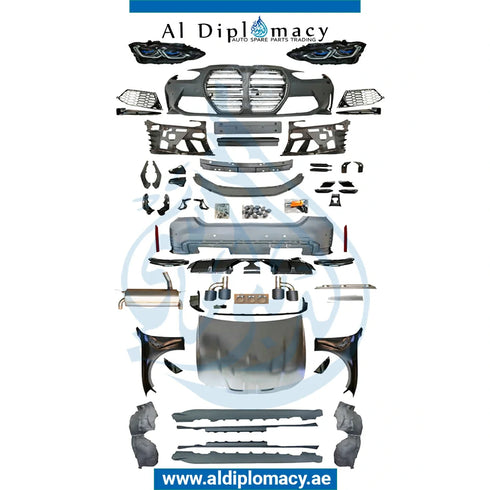 Front Rear F32 TO G82 M4 WIDE BODYKIT MIDDLE EXHAUST LOOK Complete. Bumper, Bumper, Fender, Headlight, SIDE Skirt, AND EXHAUST for BMW 4 Series F32 (2013-2017) models, Part Number T-F32 TO G82 M4 WIDE BODYKIT-2019- UP-MIDDLE-CO