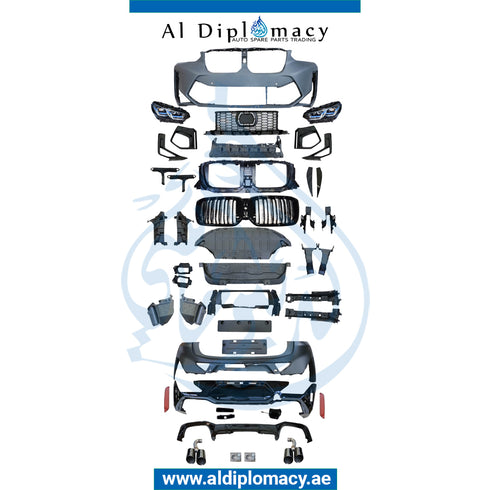 Front Rear G02 LCI X4 M BODYKIT FIT 2019-up Complete. Bumper, Bumper, Headlight, AND EXHAUST for BMW X4 Series G02 (2021-2023) models, Part Number T-G02LCI-X4M BODYKIT 2019-UP-CO