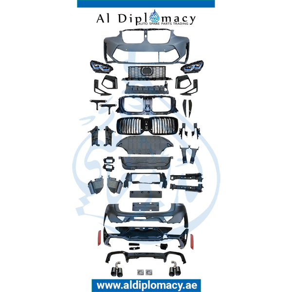 Front Rear G02 LCI X4 M BODYKIT FIT 2019-up Complete. Bumper, Bumper, Headlight, AND EXHAUST for BMW X4 Series G02 (2021-2023) models, Part Number T-G02LCI-X4M BODYKIT 2019-UP-CO