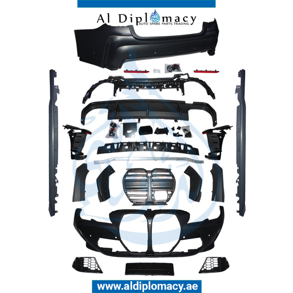 Front Rear G20 M3 BODYKIT 2019 UP Complete. Bumper, Bumper, AND SIDE SKIRT for BMW 3 Series G20 (2018-2022) models, Part Number T-G20 M3 BODYKIT-2019-UP-CO