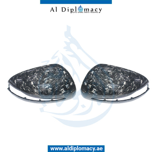 Mirror Cover, WITH Lamp, FORGED Carbon, SET for Mercedes-Benz C Class W205 (2015-2021) models, Part Number T-0998114900/5000-FORGED CARBON