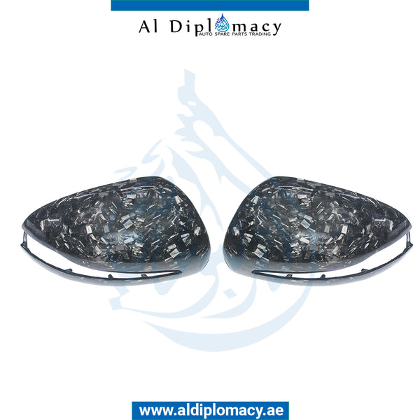 Mirror Cover, WITH Lamp, FORGED Carbon, SET for Mercedes-Benz C Class W205 (2015-2021) models, Part Number T-0998114900/5000-FORGED CARBON
