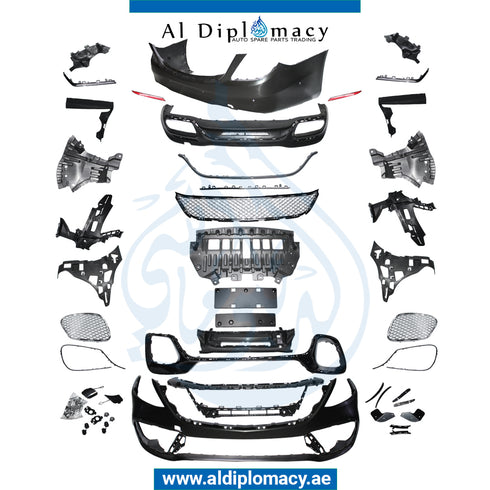 Front Rear W222 S65 Bodykit-2018 Complete. Bumper, Bumper, AND EXHAUST for Mercedes-Benz S Class W222 (2014-2020) models, Part Number T-222-S65 BODYKIT-2018-CO