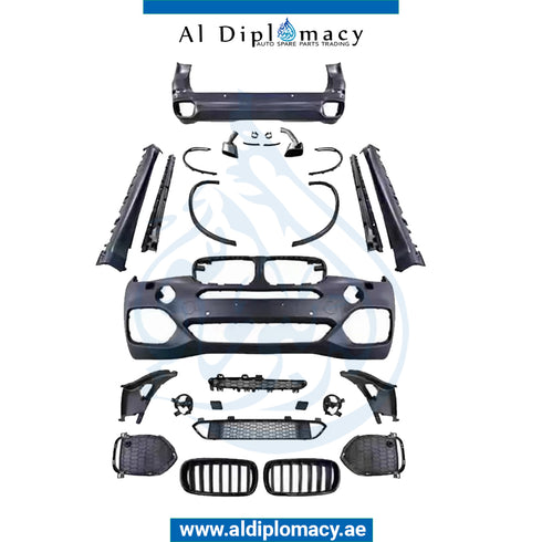 Front Rear F15 X5 M-tec BODYKIT 2014 Complete. Bumper, Bumper, SIDE Skirt, WHEEL Arch, AND EXHAUST CHROME for BMW X5 Series F15 (2013-2018) models, Part Number T-F15-X5 M-TEC BODY KIT 2014-CO