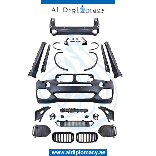 Front Rear F15 X5 M-tec BODYKIT 2014 Complete. Bumper, Bumper, SIDE Skirt, WHEEL Arch, AND EXHAUST CHROME for BMW X5 Series F15 (2013-2018) models, Part Number T-F15-X5 M-TEC BODY KIT 2014-CO