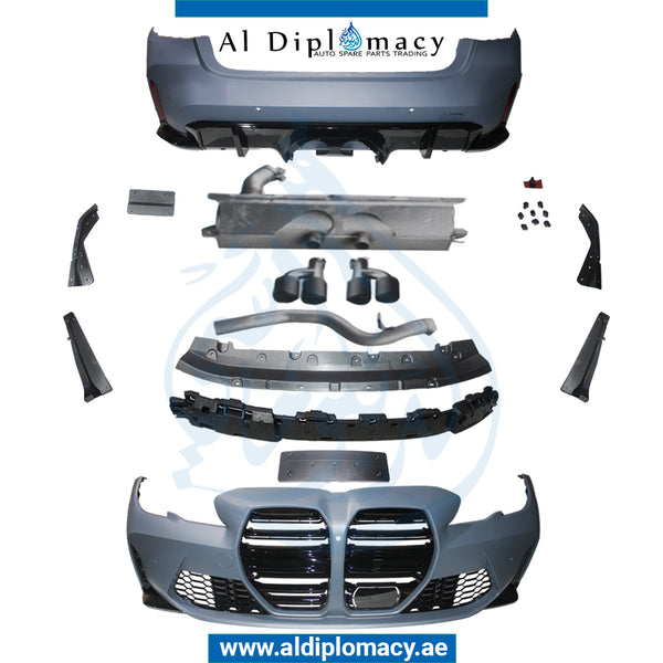 Front Rear G20 M3 BODYKIT 2019 UP Complete. Bumper, Bumper, AND EXHAUST for BMW 3 Series G20 (2018-2022) models, Part Number T-G20 M3 BODYKIT-2019-UP-MIDDLE-CO