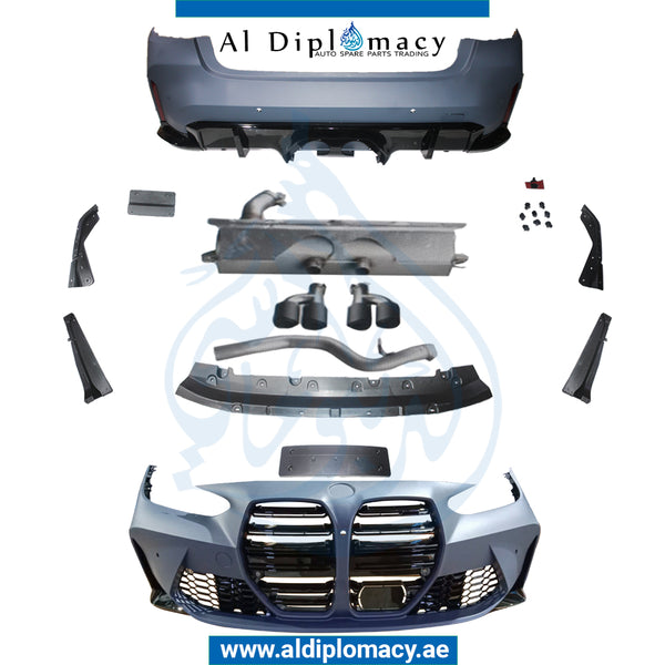 Front Rear G22 M4 BODYKIT 2020 UP Complete. Bumper, Bumper, AND EXHAUST for BMW 4 Series G22 (2024) models, Part Number T-G22 M4 BODYKIT-2020-UP-CO