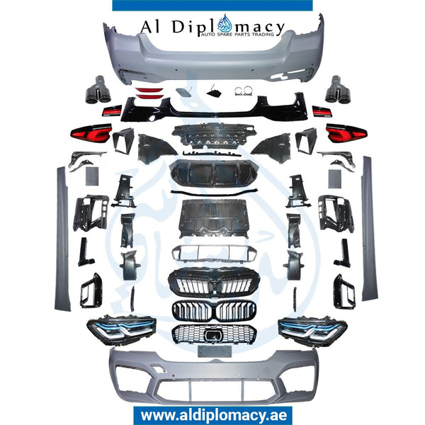Front Rear G30 LCI M5 BODYKIT FIT 2017-up Complete. Bumper, Bumper, Headlight, Stoplight, SIDE Skirt, Grille, AND EXHAUST for BMW 5 Series G30 (2020-2023) models, Part Number T-G30 LCI M5 BODYKIT-2017 UP-CO