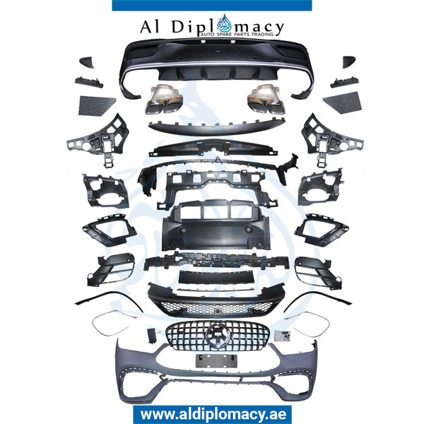 Front Rear W167 COUPE GLE 63 BODYKIT Complete. Bumper, Diffuser, AND EXHAUST for Mercedes-Benz GLE Class W167 (2019-2023) models, Part Number T-W167-GLE63 COUPE BODYKIT-CO