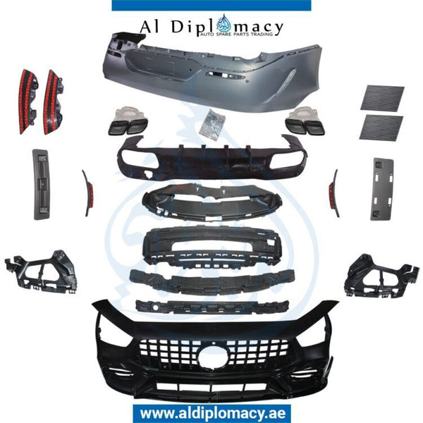 Front Rear W290 AMG GT 63 BODYKIT Complete. Bumper, Bumper, AND EXHAUST for Mercedes-Benz AMG GT X290 (2019) models, Part Number T-W290 AMG GT63 BODYKIT-2019-UP-CO