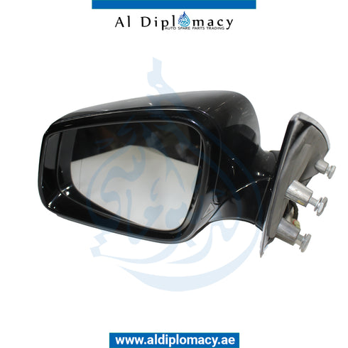 Left Mirror, Black, COMPLETE for BMW 5 Series F07 (2013-2017) models, Part Number U-F07MIR-L+3W-BK