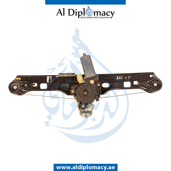 Rear Left DOOR WINDOW Lifter, WITH MOTOR for Mercedes-Benz C Class W203 (2001-2007) models, Part Number UN-2037300346-W/MOTOR