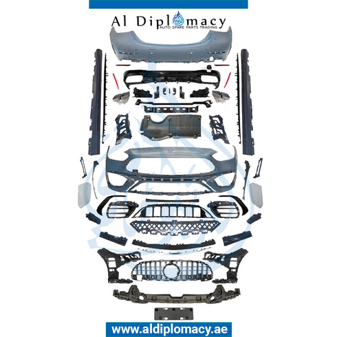 Front Rear W206 C63 2021 UP BODYKIT Complete. Bumper, Grille, Bumper, SIDE Skirt, AND EXHAUST for Mercedes-Benz C Class W206 (2022) models, Part Number T-206 C63 BODY KIT-2021-CO