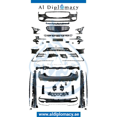 Front Rear W223 NORMAL AMG BODYKIT 2021 Complete. Bumper, Bumper, Grille, SIDE Skirt, AND EXHAUST for Mercedes-Benz S Class W223 (2020-2023) models, Part Number T-W223 NORMAL AMG BODYKIT-2021-CO
