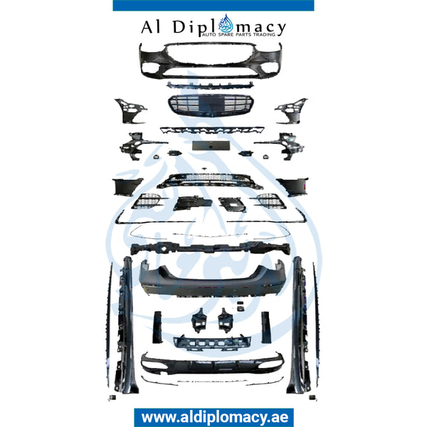 Front Rear W223 NORMAL AMG BODYKIT 2021 Complete. Bumper, Bumper, Grille, SIDE Skirt, AND EXHAUST for Mercedes-Benz S Class W223 (2020-2023) models, Part Number T-W223 NORMAL AMG BODYKIT-2021-CO