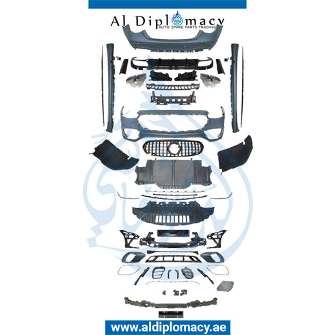 Front Rear W223 S63 AMG BODYKIT 2021 Complete. Bumper, Bumper, Grille, SIDE Skirt, AND EXHAUST for Mercedes-Benz S Class W223 (2020-2023) models, Part Number T-W223 S63 AMG BODYKIT-2021-CO
