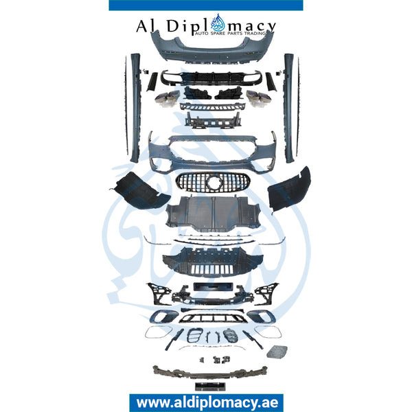 Front Rear W223 S63 AMG BODYKIT 2021 Complete. Bumper, Bumper, Grille, SIDE Skirt, AND EXHAUST for Mercedes-Benz S Class W223 (2020-2023) models, Part Number T-W223 S63 AMG BODYKIT-2021-CO