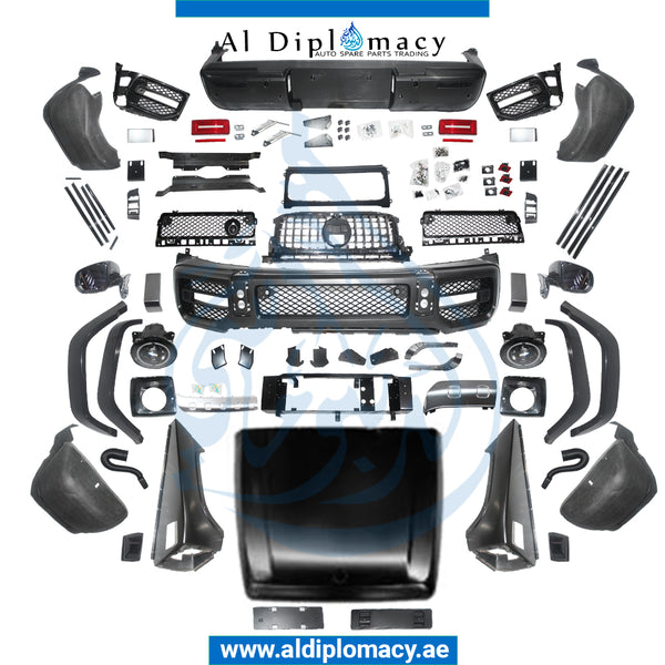 W463 G63 BODY KIT ORIGINAL SIZE 2019 BODY KIT for Mercedes-Benz G Class W463 (1992-2022) models, Part Number T-W463-G63 BODYKIT AS ORIG SIZE 2019-W/BONNET-CO