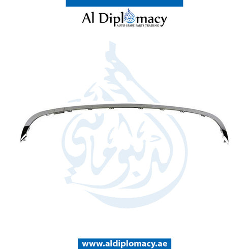 Rear BUMPER DIFFUSER CHROME Molding, CENTER for Mercedes-Benz GL Class X166 (2013-2019) models, Part Number A1668851274